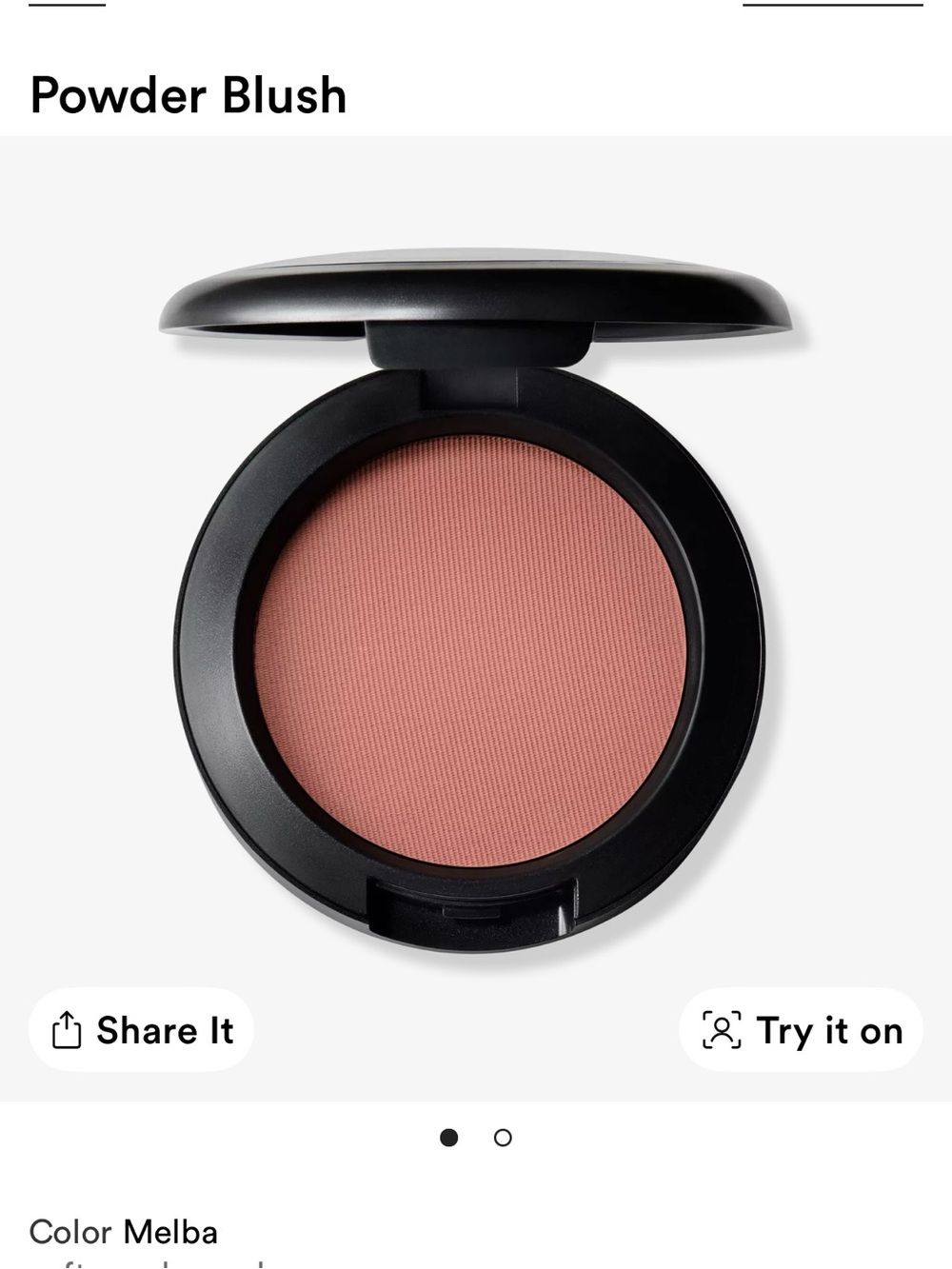 MAC Cosmetics Powder Blush in Melba - Soft Peachy Pink